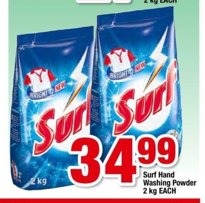 Surf Hand Washing Powder 2kg each offer at OK Foods