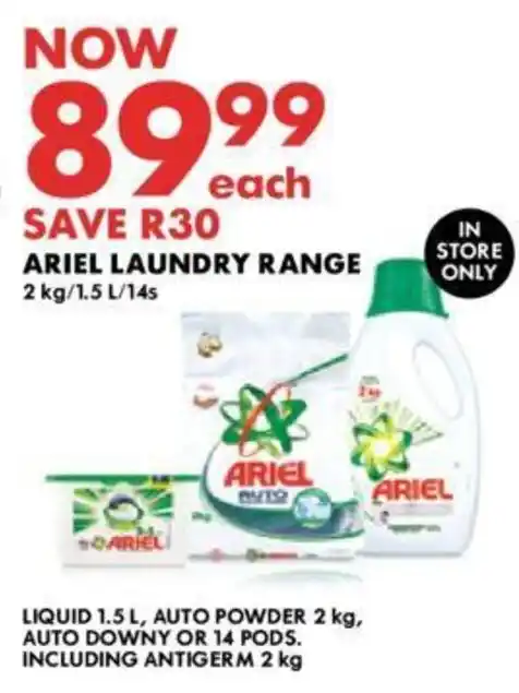 ARIEL LAUNDRY RANGE offer at Woolworths