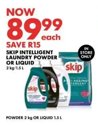 Woolworths SKIP INTELLIGENT LAUNDRY POWDER OR LIQUID offer