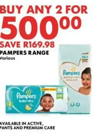 Woolworths PAMPERS RANGE Various offer