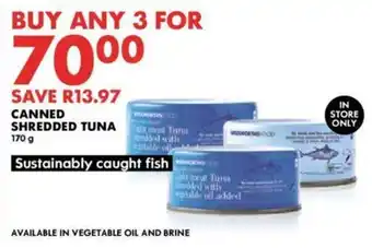 Woolworths CANNED SHREDDED TUNA 170g offer
