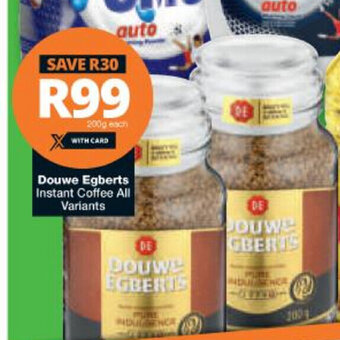 Checkers Douwe Egberts Instant Coffee All Variants 200g offer