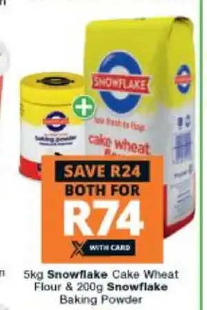 Checkers Snowflake Cake Wheat Flour 5kg & Snowflake Baking Powder 200g offer