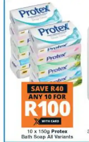 Checkers Protex Bath Soap All Variants 10 x 150g offer