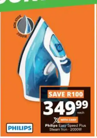 Checkers Hyper Philips Easy Speed Plus Steam Iron - 2000W offer