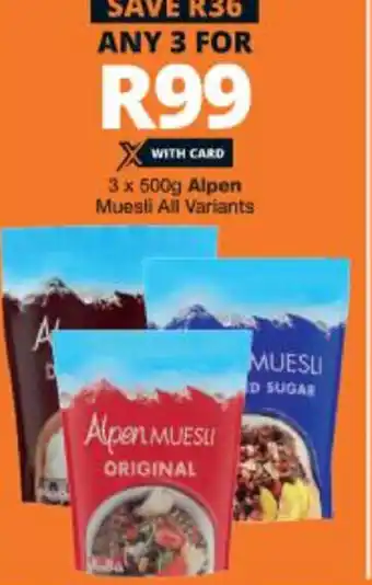 Alpen Muesli All Variants 3 x 500g