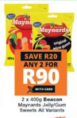 Beacon Maynards Jelly/Gum Sweets All Variants 2 x 400g