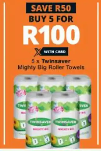 Checkers Hyper Twinsaver Mighty Big Roller Towels offer