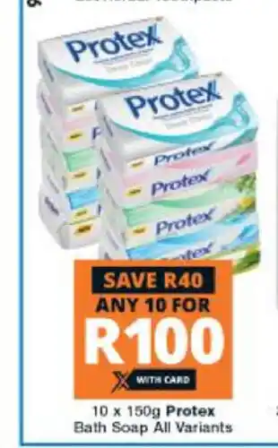 Checkers Hyper Protex Bath Soap All Variants 10 x 150g offer