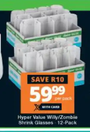 Checkers Hyper Hyper Value Willy / Zombie Shrink Glasses 12-Pack offer