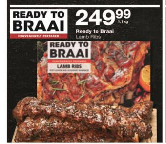 Checkers Ready to Braai Lamb Ribs 1.1kg offer