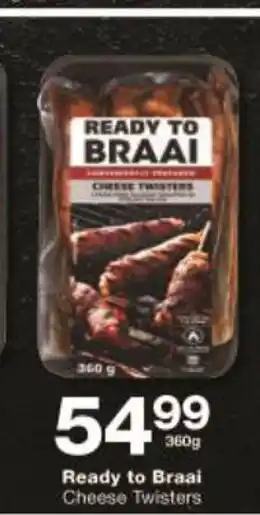 Checkers Ready to Braai Cheese Twisters 360g offer