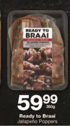 Checkers Ready to Braai Jalapeño Poppers 360g offer