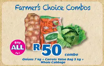 Cambridge Food Onions 7kg + Carrots Value Bag 5kg + Whole Cabbage offer