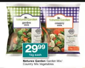 Checkers Natures Garden Garden Mix / Country Mix Vegetables 1kg each offer