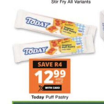 Checkers Today Puff Pastry 400g offer