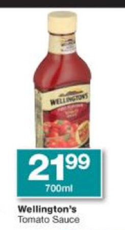 Checkers Wellington's Tomato Sauce 700ml offer