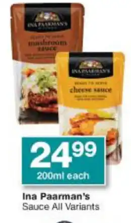 Checkers Ina Paarman's Sauce All Variants 200ml each offer