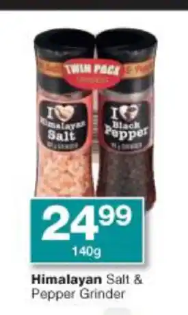 Checkers Himalayan Salt & Pepper Grinder 140g offer