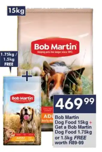 President Hyper Bob Martin Dog Food 15kg + Get a Bob Martin Dog Food 1.75kg or 1.5kg FREE offer