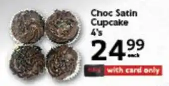 Choc Satin Cupcake 4's