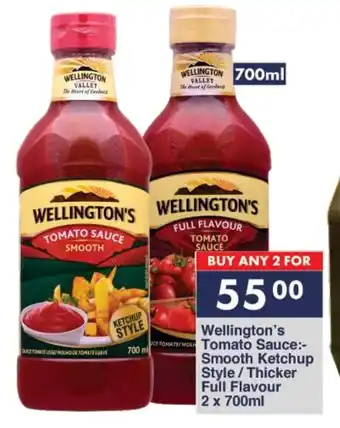 President Hyper Wellington's Tomato Sauce Smooth Ketchup Style/ Thicker Full Flavour 2 x 700ml offer