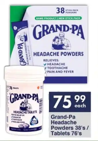 President Hyper Grand-Pa Headache Powders 38's/ Tablets 76's offer