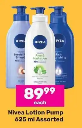 Game Nivea Lotion Pump 625ml Assorted offer