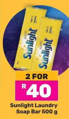 Game Sunlight Laundry Soap Bar 500g offer