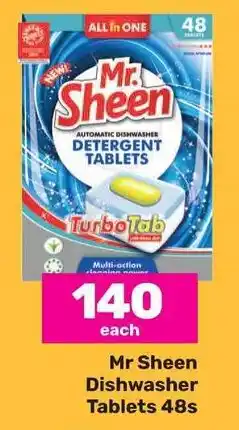 Game Mr Sheen Dishwasher Tablets 48s offer