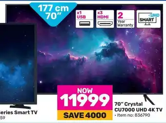 Game SAMSUNG 70" Crystal CU7000 UHD 4K TV offer