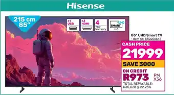 Game Hisense 85" UHD Smart TV offer
