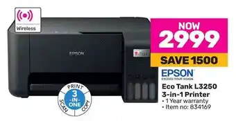Game EPSON Eco Tank L3250 3-in-1 Printer offer