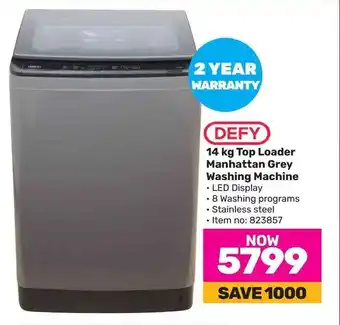 Game DEFY 14 kg Top Loader Manhattan Grey Washing Machine offer