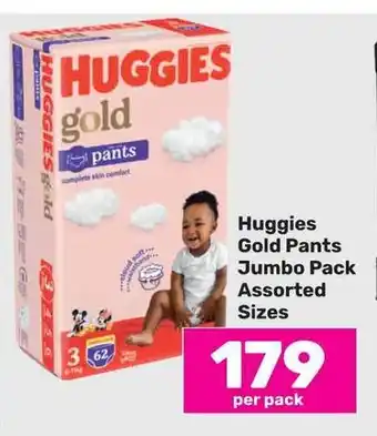 Game Huggies Gold Pants Jumbo Pack Assorted Sizes offer