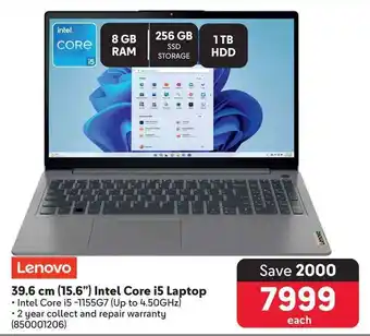 Makro Lenovo 39.6 cm (15.6") Intel Core i5 Laptop offer
