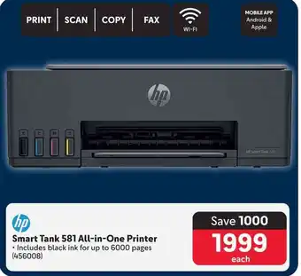 Makro HP Smart Tank 581 All-in-One Printer offer