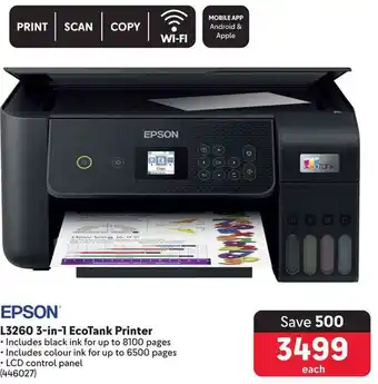 Makro EPSON L3260 3-in-1 EcoTank Printer offer