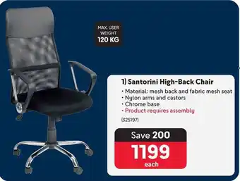 Makro Santorini High-Back Chair offer