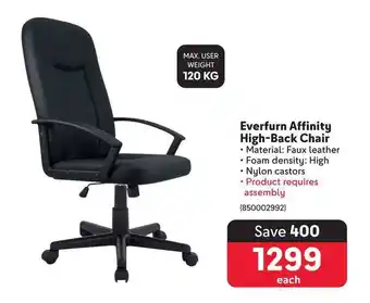 Everfurn Affinity High-Back Chair
