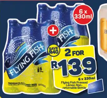 Pick n Pay Liquor Flying Fish Pressed Lemon Non-returnable Bottle 6x 330ml offer