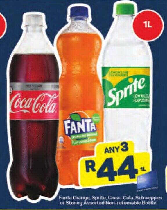 Fanta Orange, Sprite, Coca-Cola, Schweppes or Stoney Assorted Non ...