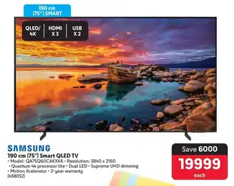 Makro SAMSUNG 190 cm (75") Smart QLED TV offer