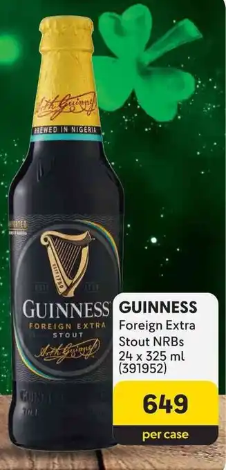 Makro GUINNESS Foreign Extra Stout NRBs 24x325ml offer