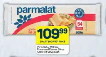Pick n Pay Hypermarket Parmalat or Melrose Processed Cheese Slices Assorted 900g Each offer