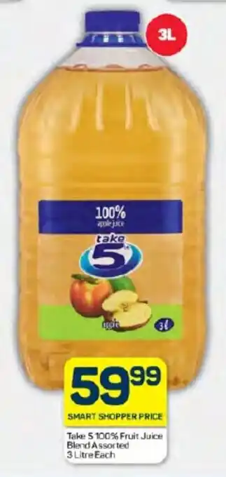 Pick n Pay Hypermarket Take 5 100% Fruit Juice Blend Assorted 3 Litre Each offer