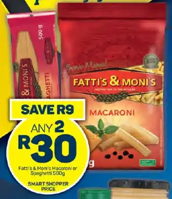 Pick n Pay Hypermarket Fatti's & Moni's Macaroni or Spaghetti 500g offer