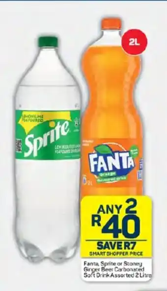 Pick n Pay Hypermarket Fanta, Sprite or Stoney Ginger Beer Carbonated Soft Drink Assorted 2 Litre offer
