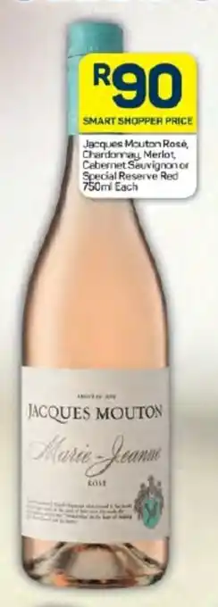 Pick n Pay Hypermarket Jacques Mouton Rosé, Chardonnay Merlot, Cabernet Sauvignon or Special Reserve Red 750ml Each offer