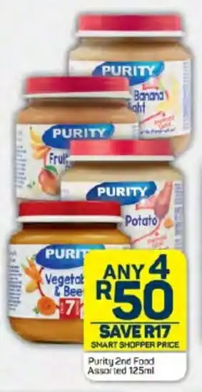 Pick n Pay Hypermarket Purity 2nd Food Assorted 125ml offer